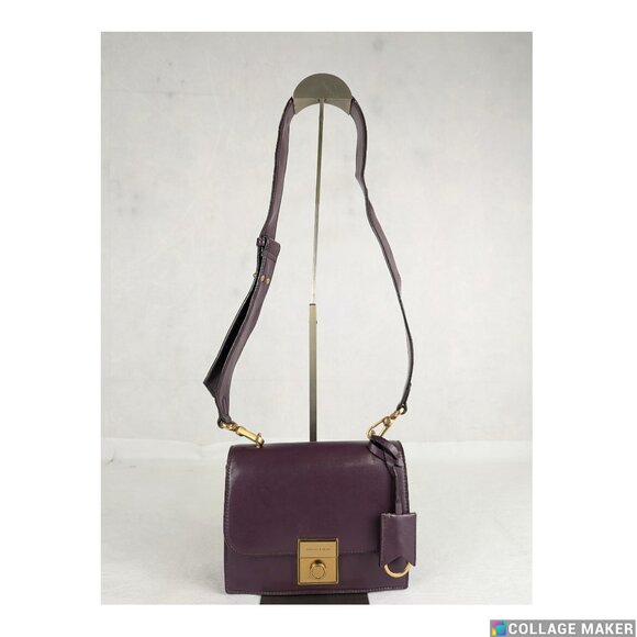 CHARLES & KEITH Boxy Push Lock Purple Crossbody Bag - Picture 1 of 14